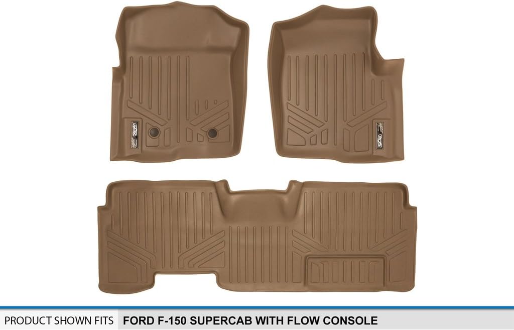 SMARTLINER Custom Fit Floor Mats 2 Row Liner Set for 2011-2014 Ford F-150 - Image 4