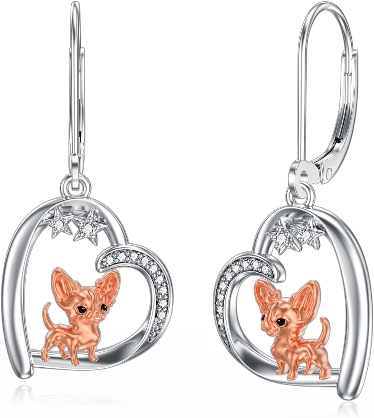 Heart Animal Earrings 925 Sterling Silver Animal Dangle Drop Earrings Jewelry Gifts for Women Animal Lovers