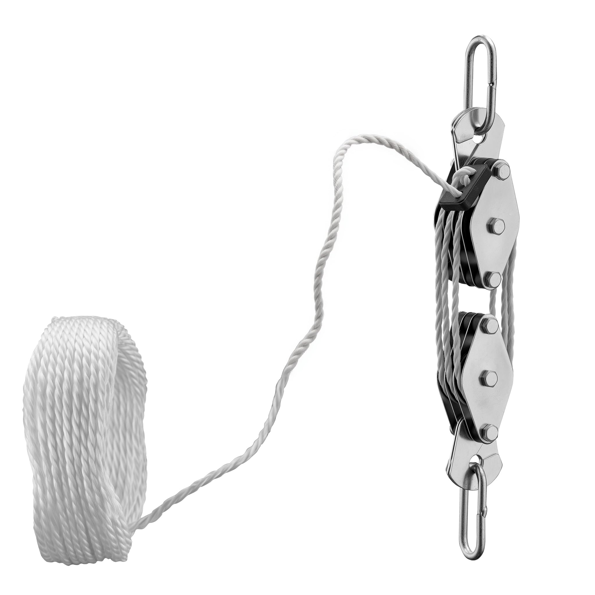 XPOtool Palan manuel - Charge max. 180 kg - avec Câble Bowden universel de 20 m - Hauteur de levage max. 3 m - Treuil avec Poulie de guidage