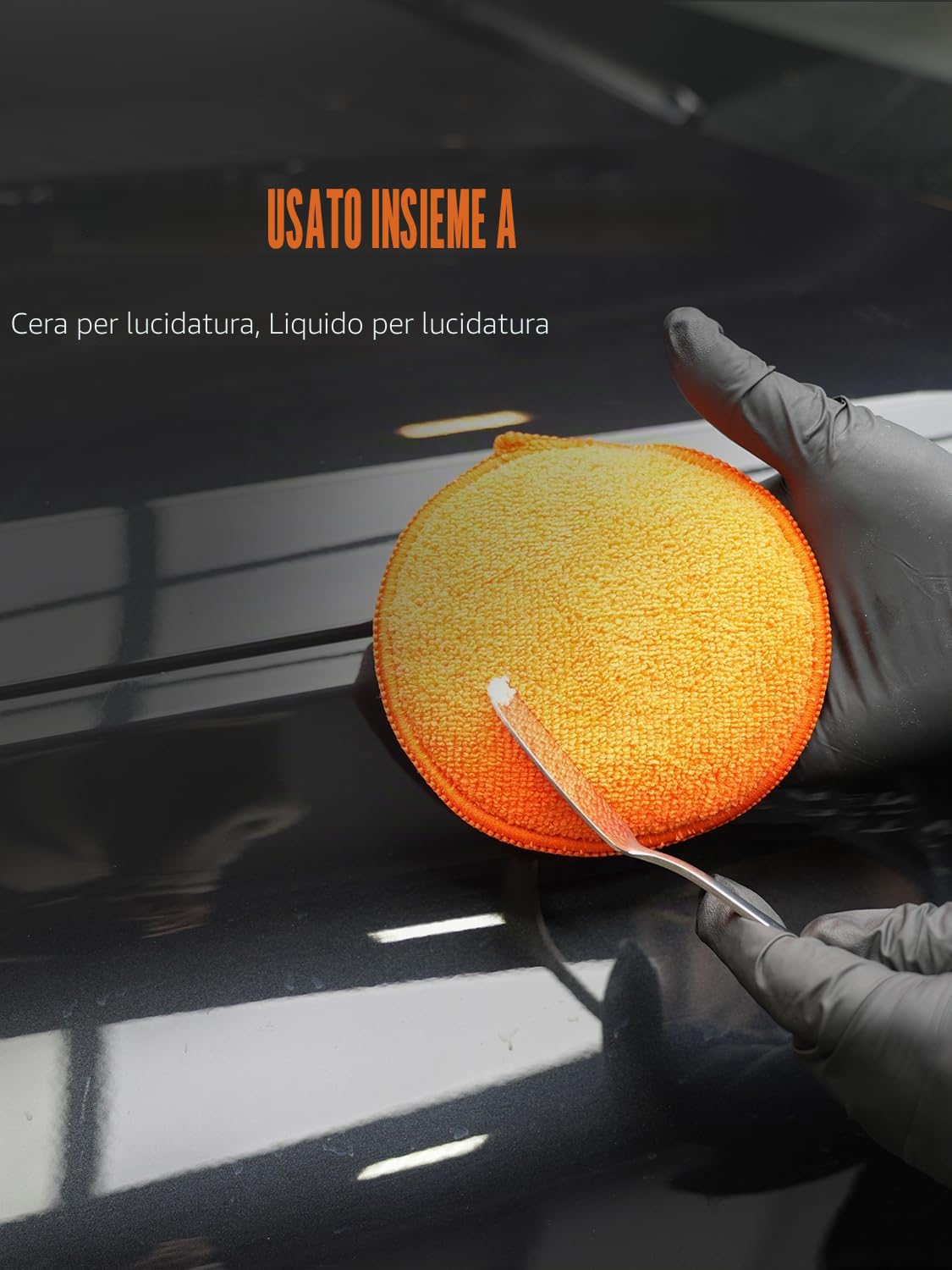 Spugna per Lucidare a Mano, SPTA 9 pezzi Applicatore di Cera in Microfibra, Tampone per Lucidatura Kit, Pulizia Auto, Tamponi in Spugna Applicazione di Polacco, Cera e Prodotti per la Cura