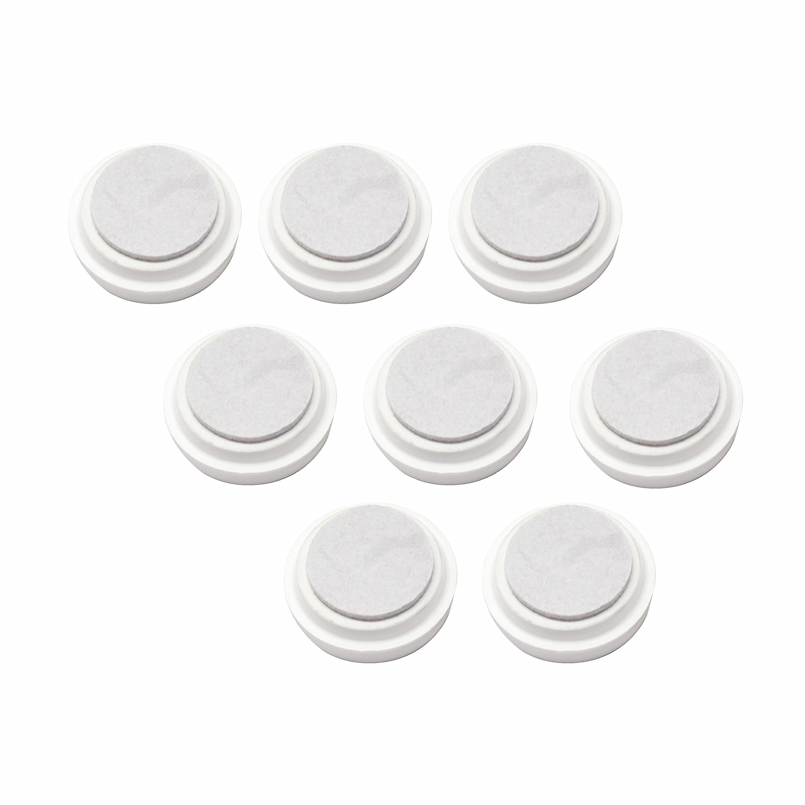 Sul White Castor Caster Cup With Felt Pad Non Slip Floor Protector Glide For Chair Leg, Sofa Protect Wood Laminate Floor Tile Lino Floor From Scratch Dimension 66Mm -8Pk –