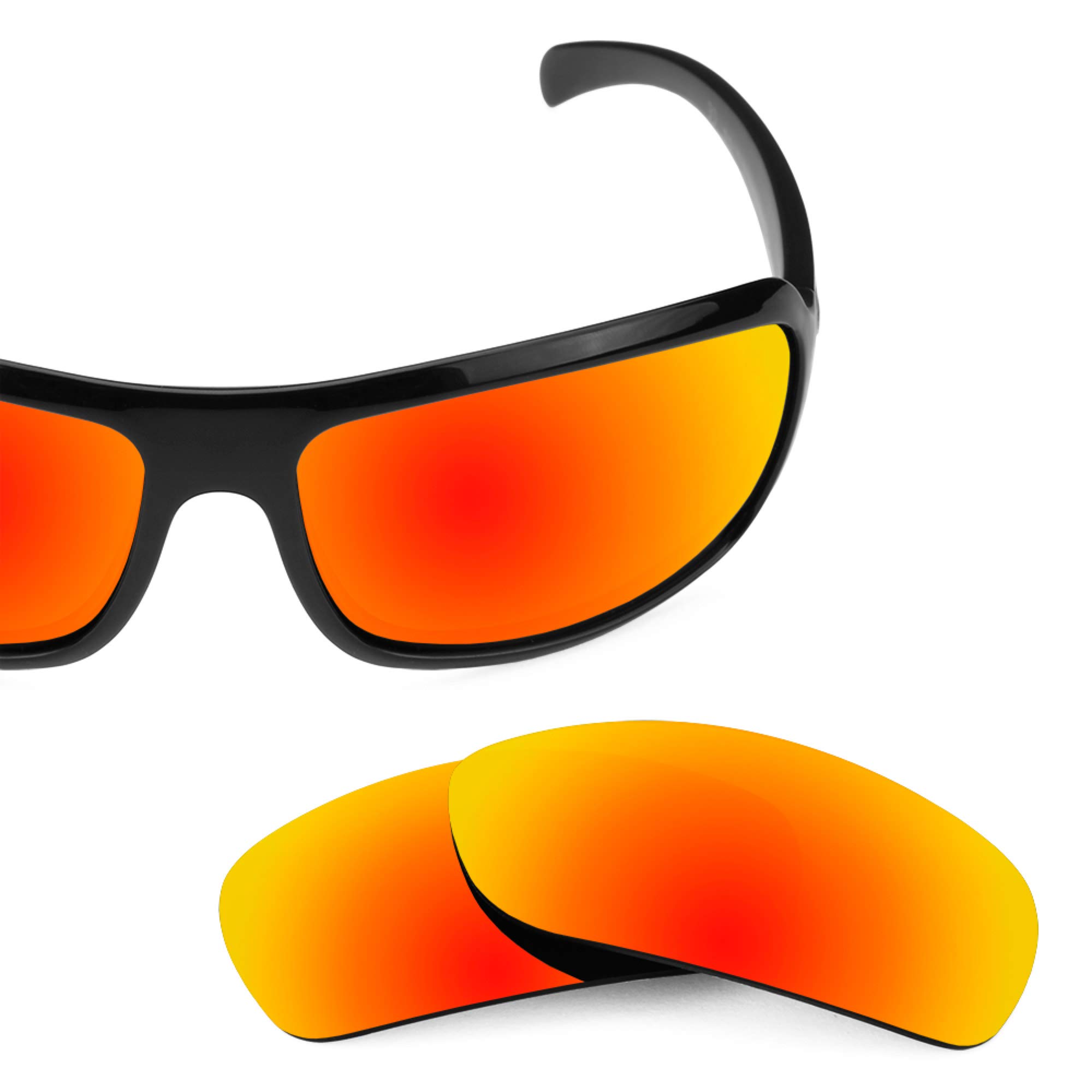 Revant Replacement Lenses Compatible with Smith Super Method, Polarized, Elite Fire Red Mirrored