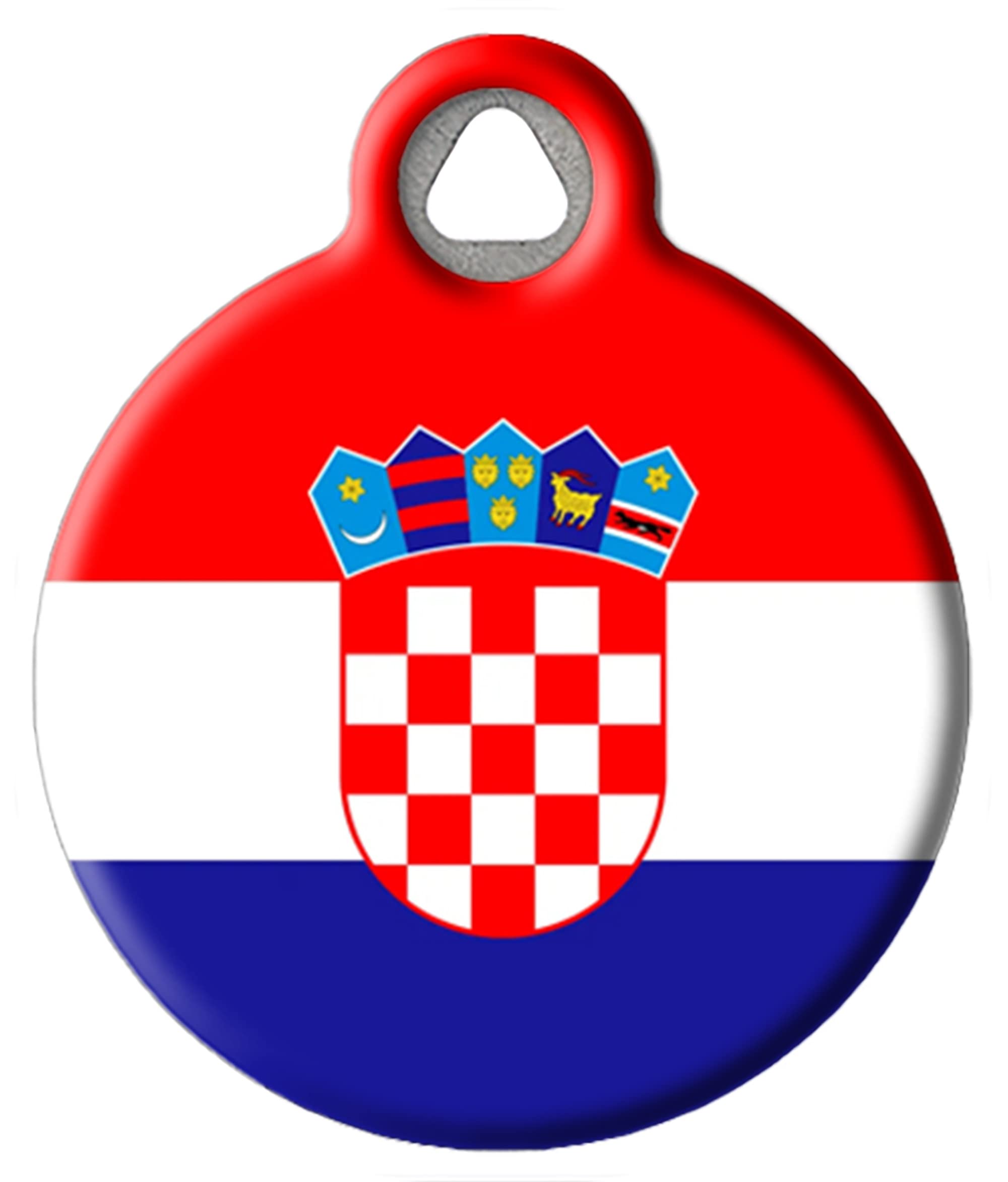 Dog Tag Art Croatian Flag Personalized European Flags Pet ID Tag for Dogs and Cats, Silent Polymer Coated Flag of Croatia Nametag with Customized