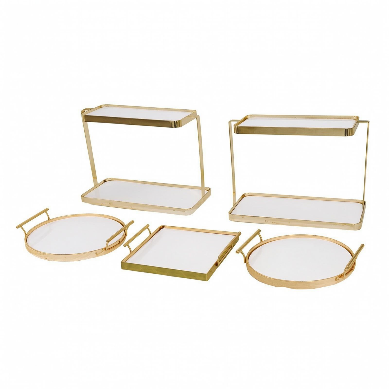 Amagogo 5 è Présentoirs à sser en Céramique e Stable Présentoirs Table Plateaux Ronds Carrés Polyvalent Présentoir à Pâtisseries