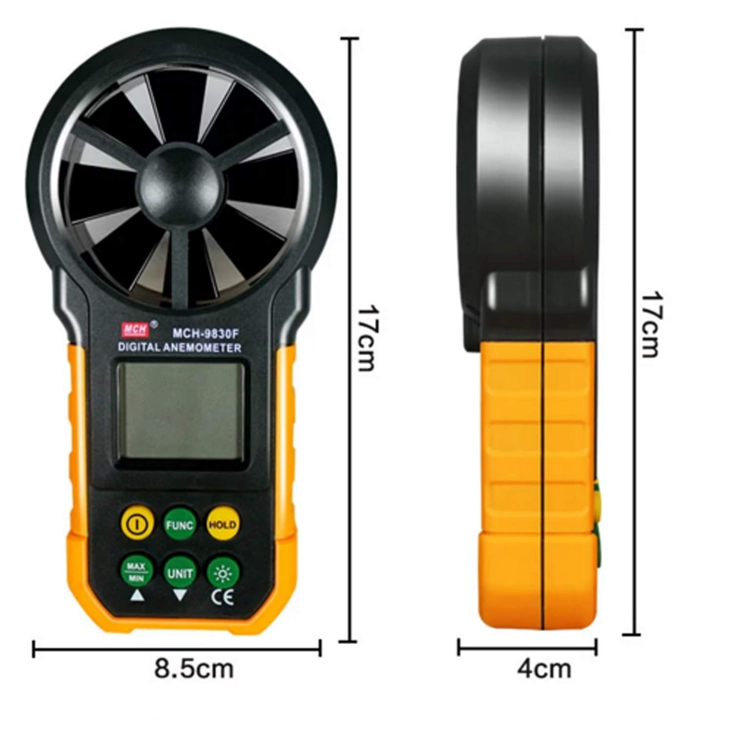 Wysoka precyzja Handheld Anemometr Cyfrowy anemometr wiatr Anemometr Instrument MCH-9830F Dokładny pomiar