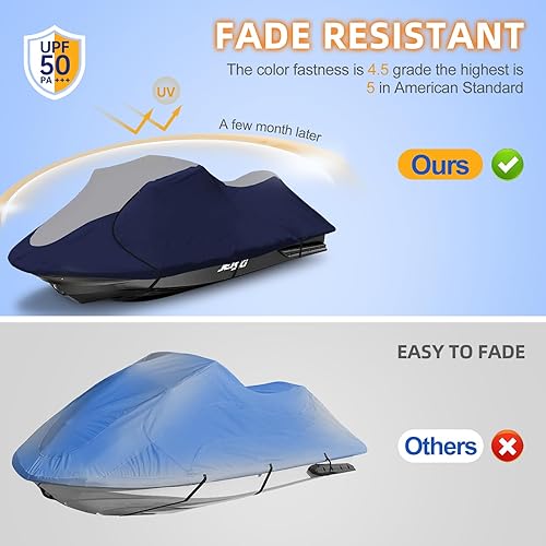 Vista 18 de Funda para moto acuática 600D – Funda para Seadoo remolque, cubierta impermeable para motos acuáticas, cubierta PWC para Seadoo, Yamaha, Kawasaki