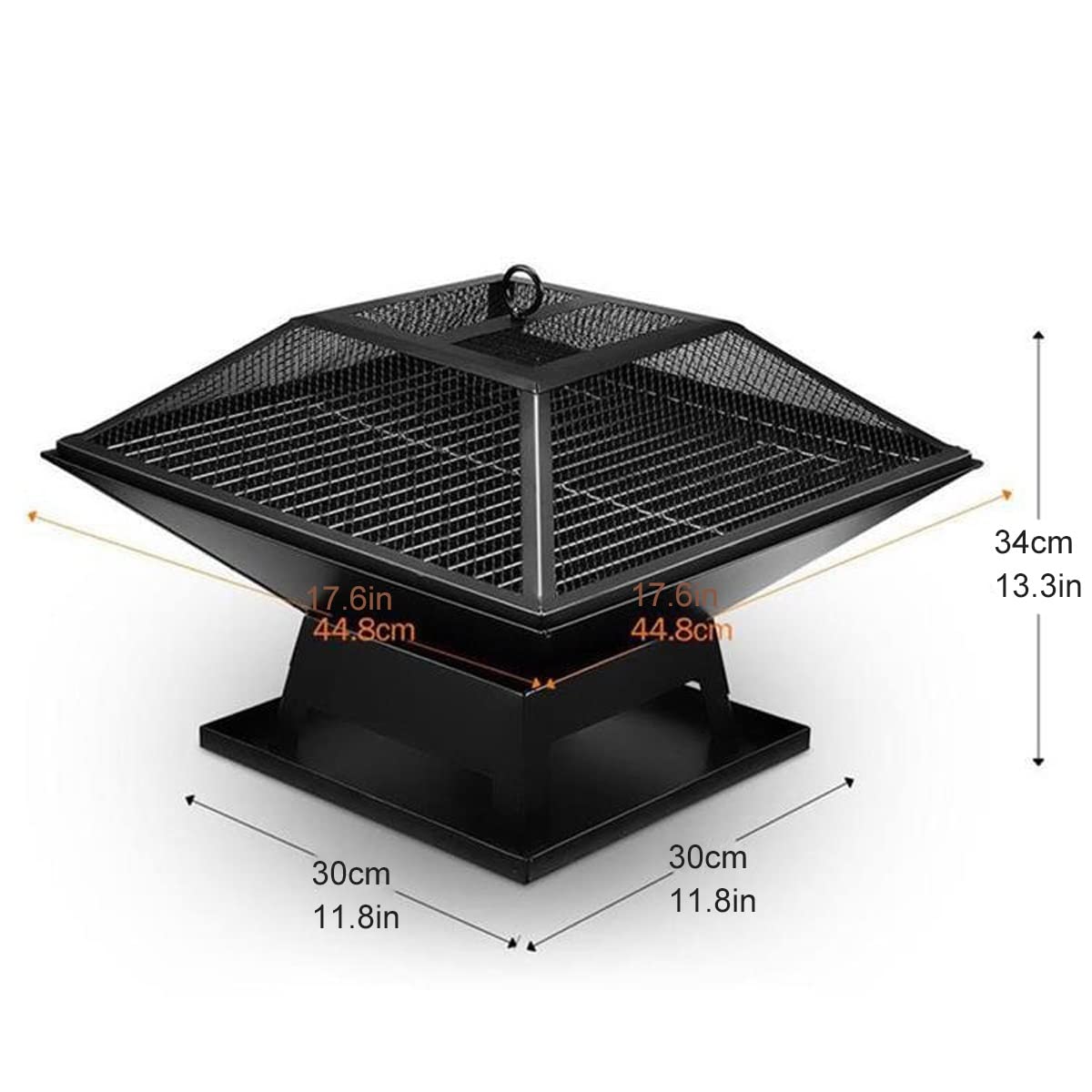 Fornelli da campeggio, braciere da 14,6 pollici per esterni all'aperto piccolo braciere braciere in acciaio braciere, braciere a legna, per campeggio, picnic, barbecue, escursionismo ( Color : Black )