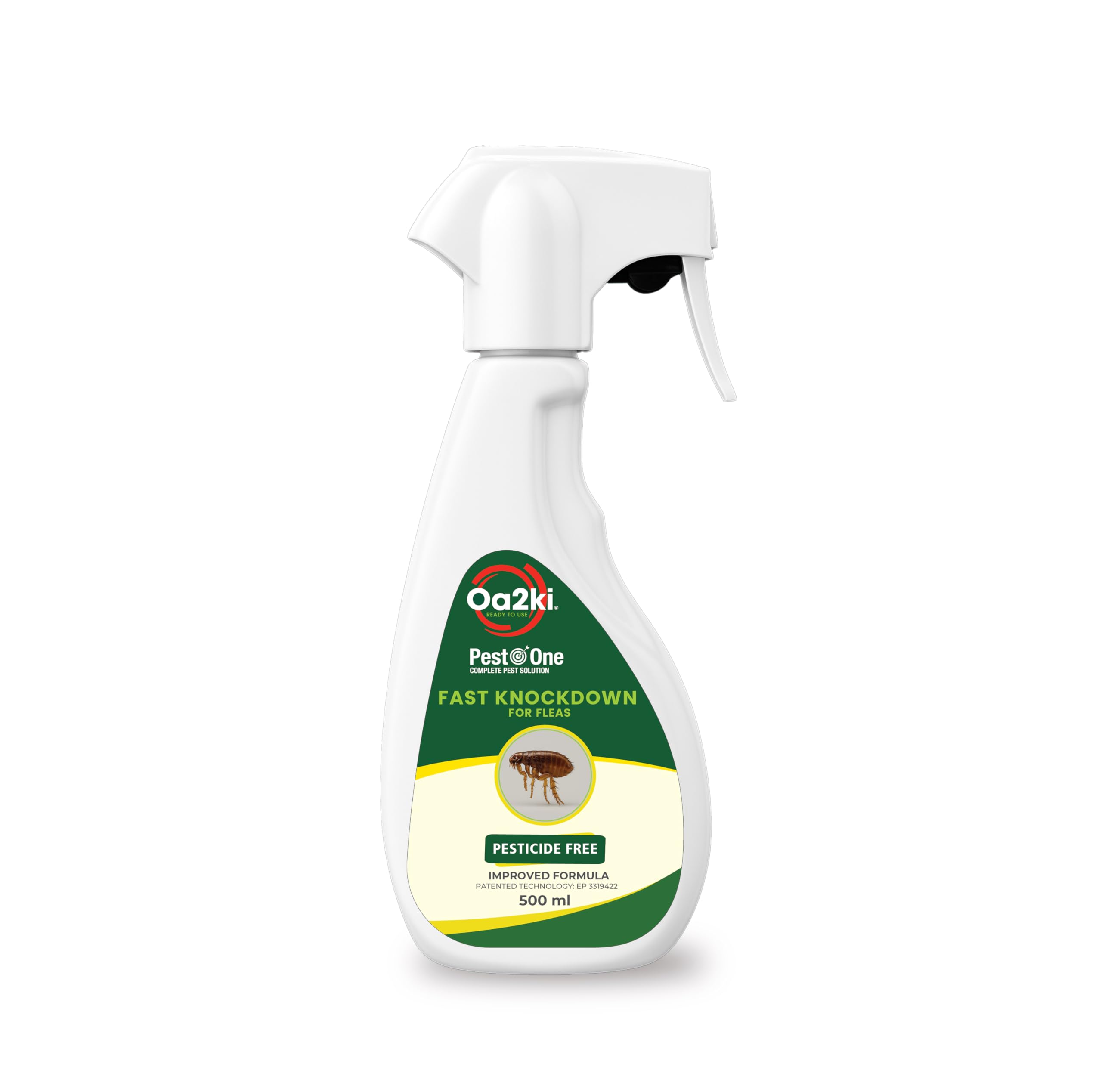 Oa2Ki Flea Area Spray for Home Use – Water-Based Physical Action Formula for Carpets, Pet Bedding (Not Animals), Sofas, Furniture Gaps & Floor Edges – Low-Odour Ready-to-Use 500ml