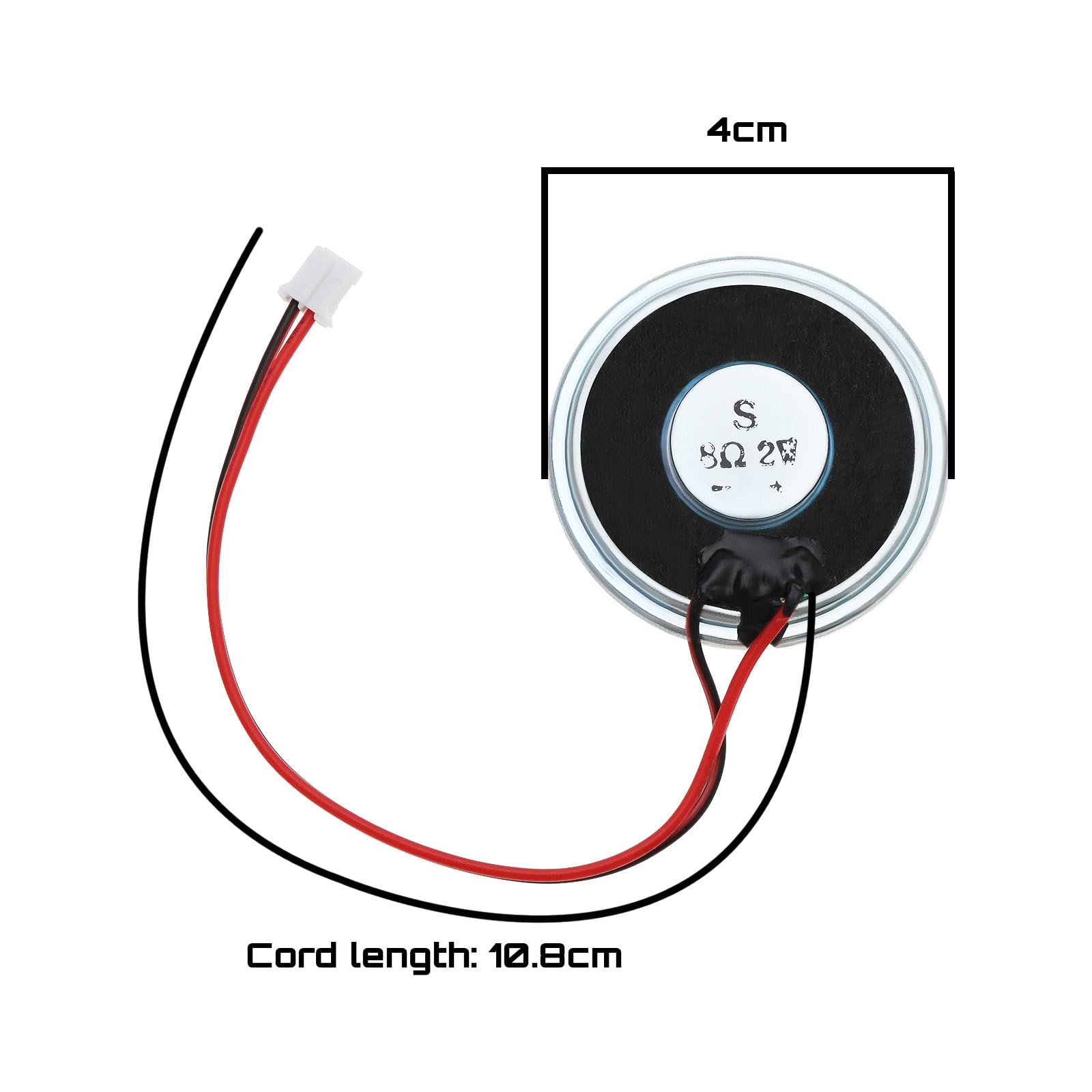 Altoparlante magnetico 2 W 8 Ohm di forma rotonda altoparlante con connessione JST-PH2.0 Diametro 40 mm Micro altoparlante interno con filo