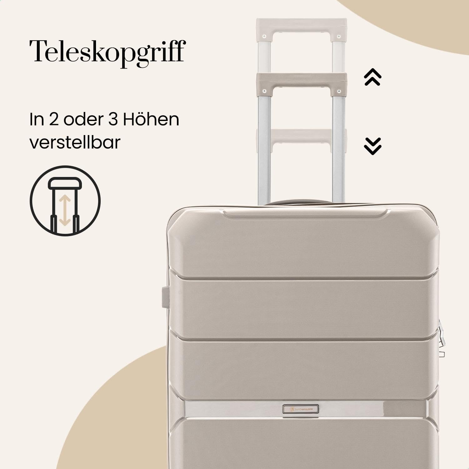 Urban Adventurer Koffer groß 110L – Beige – Hartschalenkoffer XXL mit Zahlenschloss & 4 Rollen