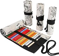Vista 20 de DIYOMR Funda enrollable para lápices de 24/36/72 ranuras, lápices de colores para artistas, bolsa enrollable para lápices de dibujo, pinceles