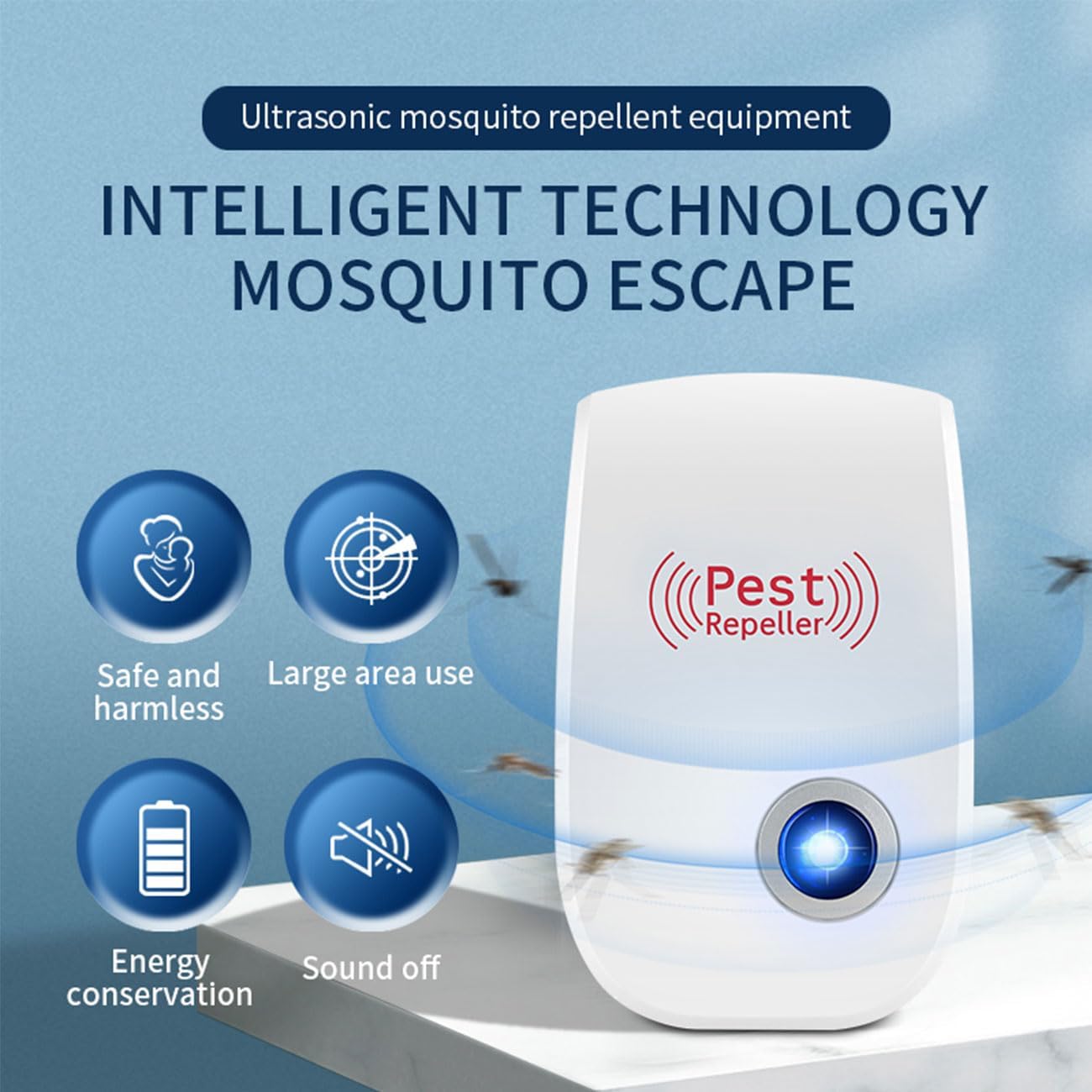 Repelente Ultrasónico de Plagas 4 Paquetes Electrónico Anti Mosquitos para Interiores