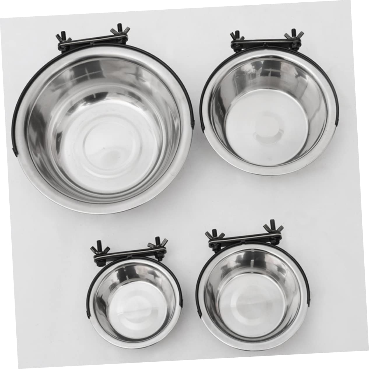 Comedero Colgante Antivuelo para Mascotas 150ml Acero Inoxidable Modelo S