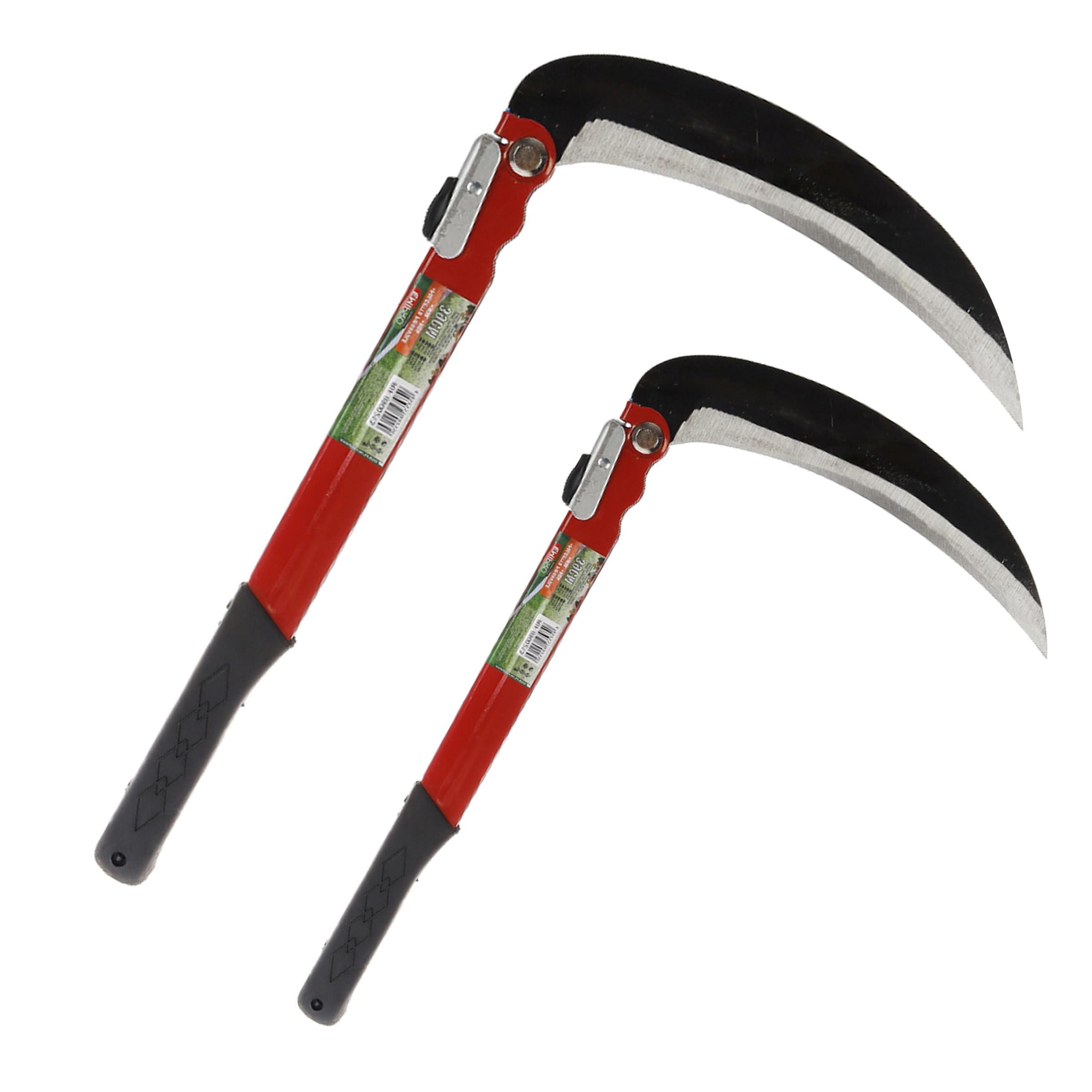 2 PEZZI – A2ZWORLD Falce Pieghevole 39cm, Giardinaggio Multiuso, Falce da Erba per Diserbo, Falce di Sicurezza Portatile per Escursionismo di Emergenza, Attrezzi Falce, Lama 21cm