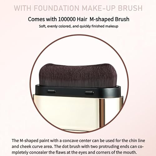 Vivien Beauty 2 in 1 Foundation Stick with Brush, Brightens, Hydrates, Natural Finish Makeup, Original Vivien Beauty Double Head Foundation Make up Stick for All Skin, Full Coverage (#2 Natural)(#2 Natural)