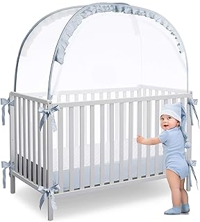 L RUNNZER Baby Crib Tent, Pop up Nursery Net to Keep Baby from Climbing Out, Protect Your Baby from Falls and Bite