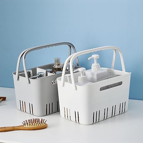 Miniatura 3 de UUJOLY Cesta de ducha portátil para baño, dormitorio universitario, cesta de almacenamiento de plástico con asas, cubos organizadores para cocina y