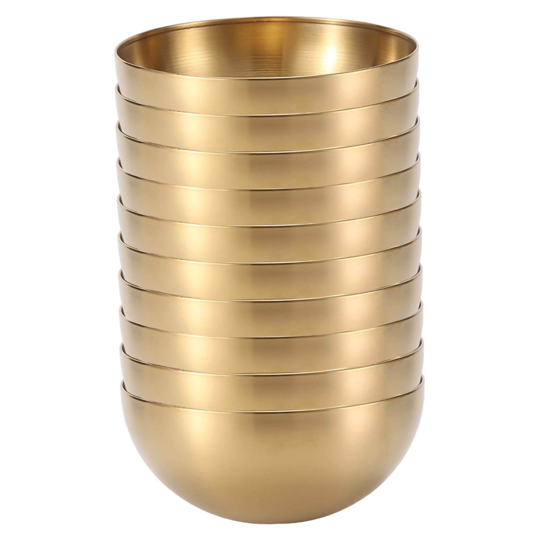 Ngbbby Gold Mixing Bowls, 10PCS 5 Inch Stainless Steel Serving Bowls Non-Slip Easy Clean for Salad Rice Noodle Snack Cereal Appetizer