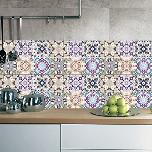 10 Feuilles Stickers Muraux Cuisine Stickers Carrelage Credence Adhesive Pour CuisineJaune Rouge FoncéSalle De Bain Salon Escalier En Autocollant Ou Pvc Imperméable Décoration De La Maison 10x10cm Cover