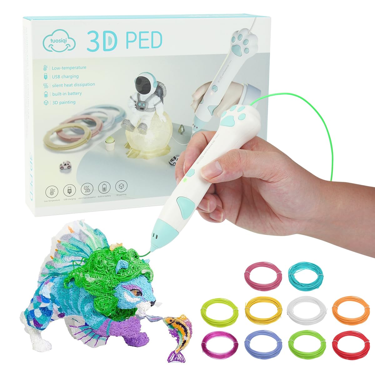Serplex® 3D Pen for Kids, 3D Pen with Adapter, USB Wireless 3D Pen with 10 Roll 2m Long 3D Pen Filament, Doodle Gadgets for Students Magical Pen Cat Paw Cute Pens Fancy Pen 3D Pen Kids Drawing Gadget (B0D8366MJR) Amazon Price History, Amazon Price Tracker