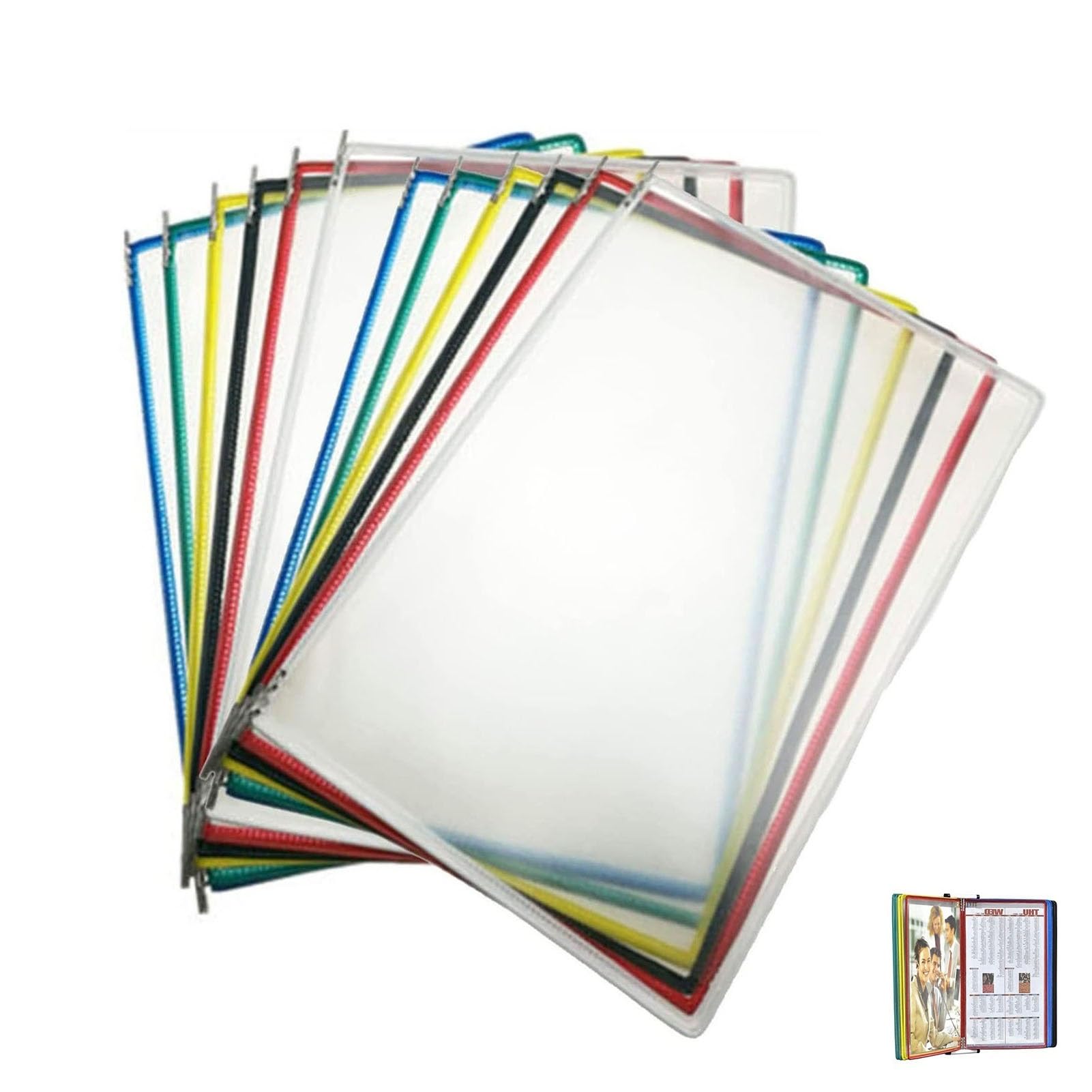 HTTGDGDH Wall Mount Reference Organizer - Desktop Flip Display Folder Pvc And Metal Catalog Display Rack Wall Referen,