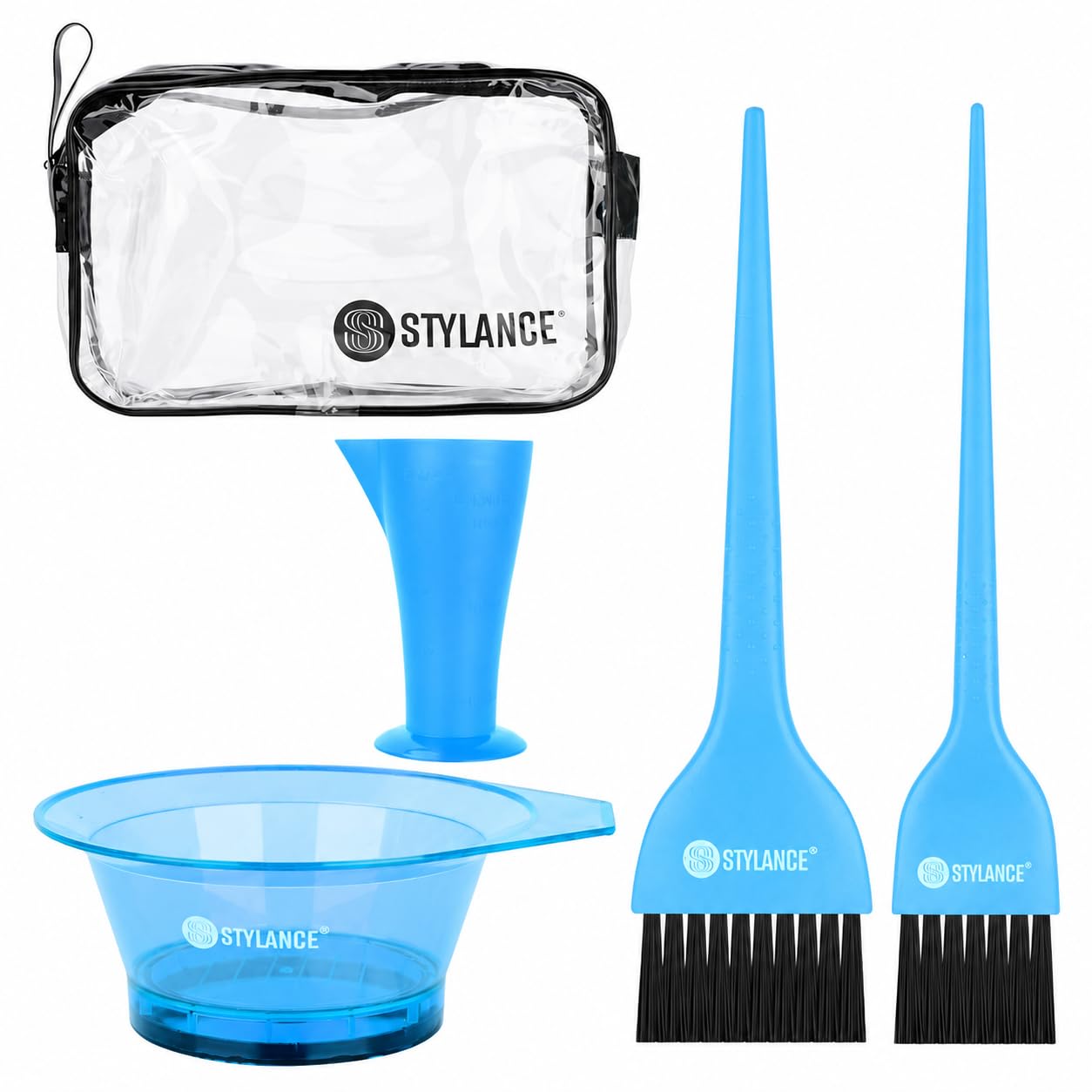 Kit de coloration 5 pièces bleu pour vos sessions de coiffure à la maison