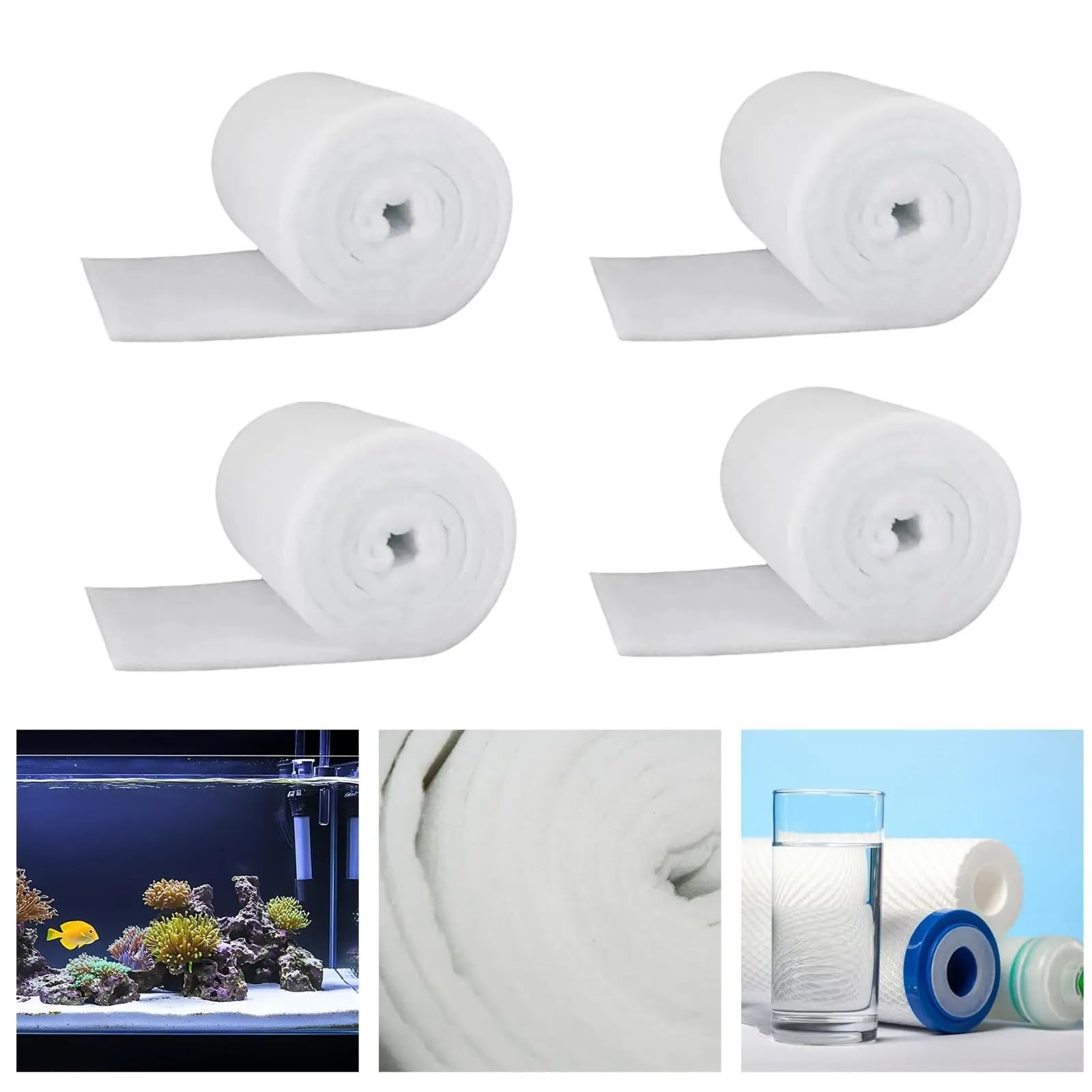 Mata z filtrem akwariowym, 1 sztuka, filtr do stawu, wata filtracyjna do akwarium, pianka, rolka mediów, 200 x (10-30) 3 cm