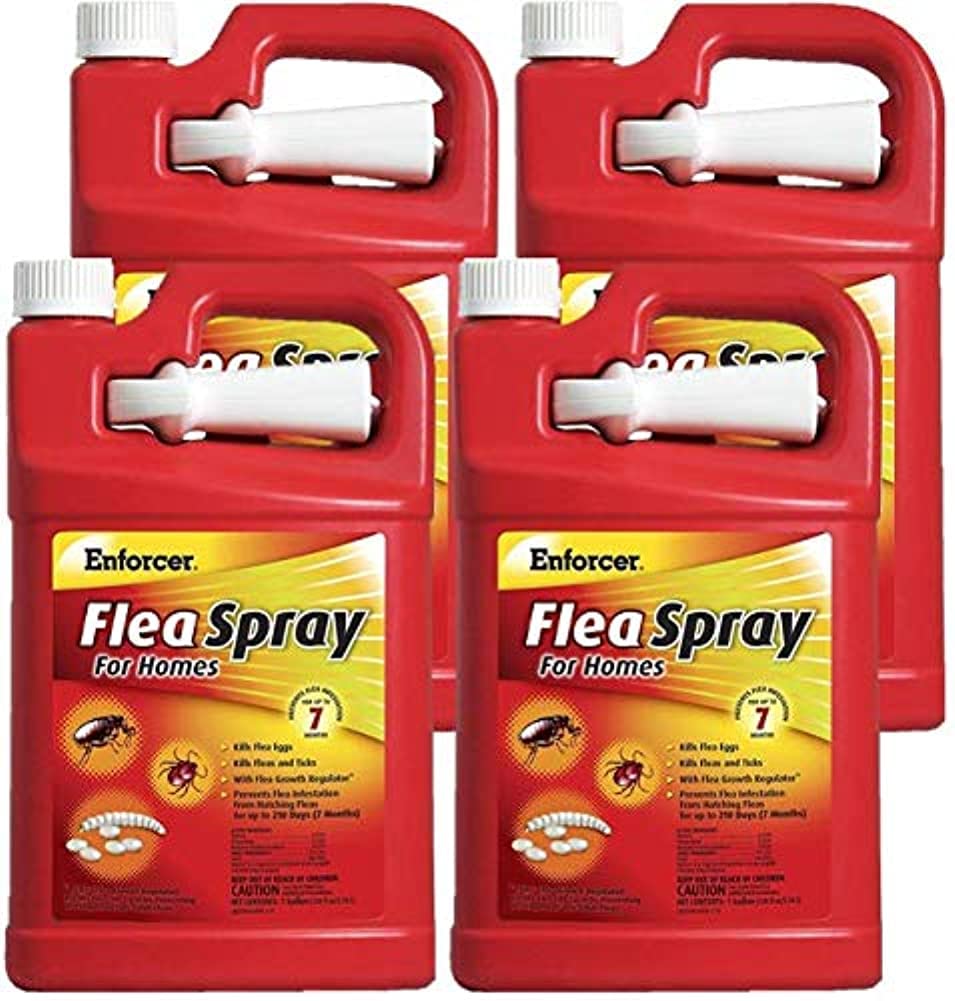 Enforcer Flea Spray for Homes - 1 Galllon (Case of 4) - EFSH128 - Prevents Infestation for up to 7 Months from Hatching Fleas