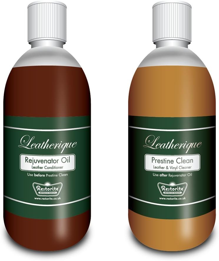 Rejuvenator Oil & Prestine Clean (twin pack) Leather Cleaner & Conditioner: 2 x 500ml