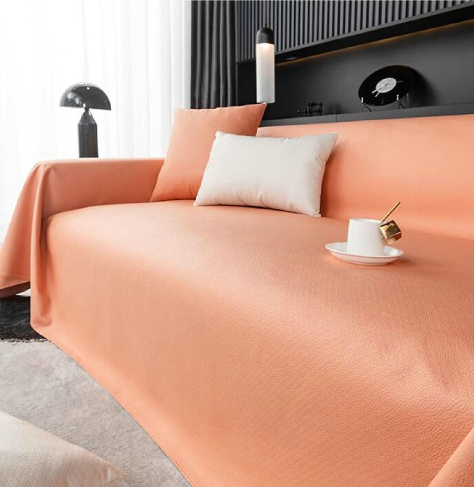 Sofa Überzug Kissen Sofahusse Orange Sofahusse 3 Sitzer Polyester Einfarbig
