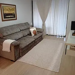 Tapete Moderno Para Sala Quarto 1,40m x 1,00m 100% Algodão (Bege)