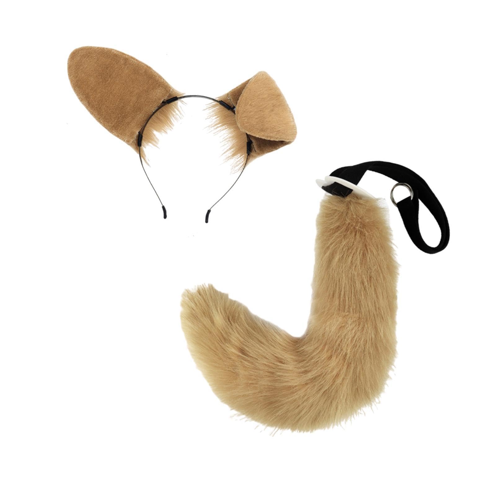 Ensemble Oreilles et Queue d'animal, Cadeau Cosplay, Longue Queue pour Jeu de Rôle, Bal de, Anniversaire