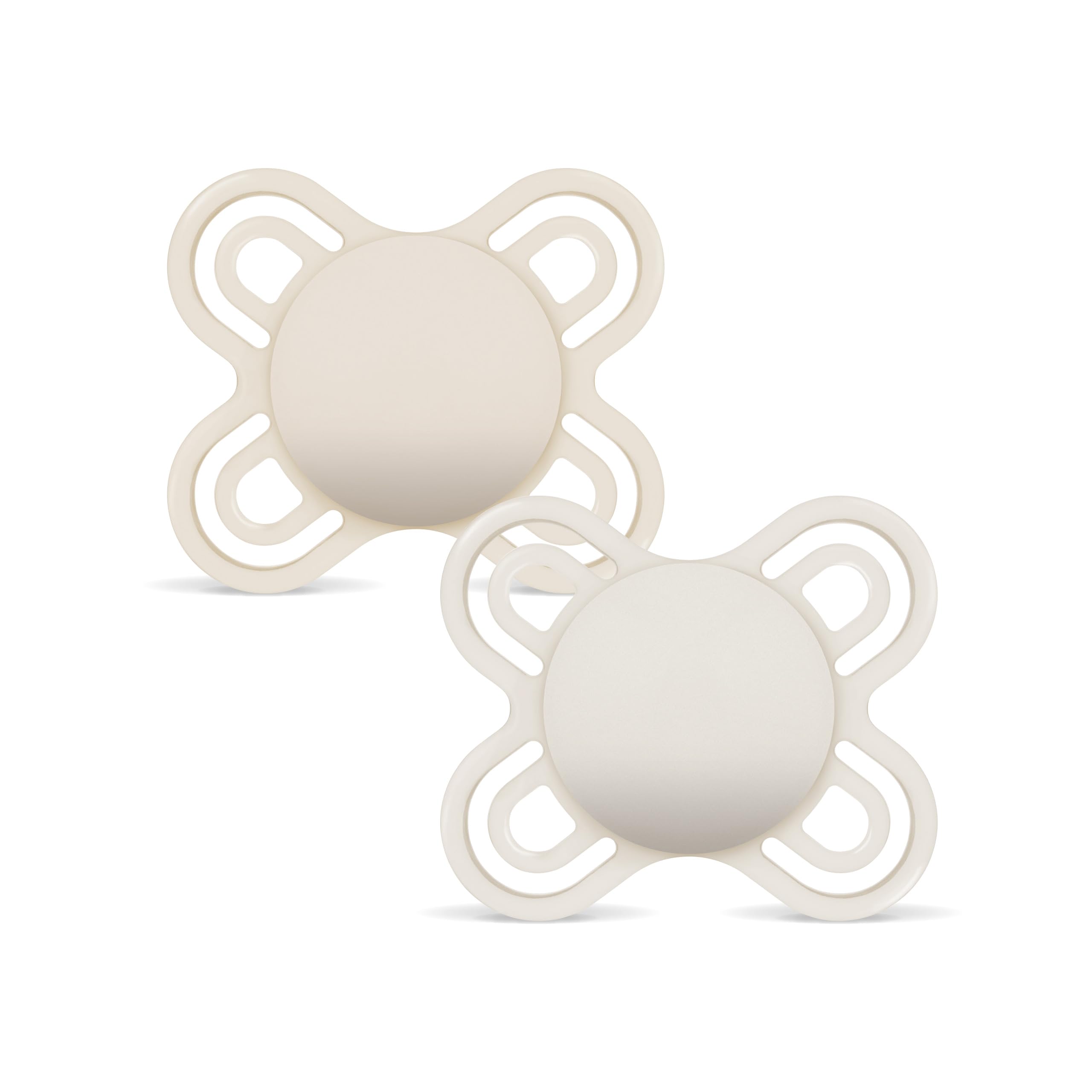 MAM Chupete, Recién Nacido, 0-​2 Meses, Tetina Extra Delgada y Flexible de Silicona Skin Soft Silicone de Fácil Aceptación, con Caja Autoesterilizadora, MAM Perfect, Neutro Mate, Pack 2uds