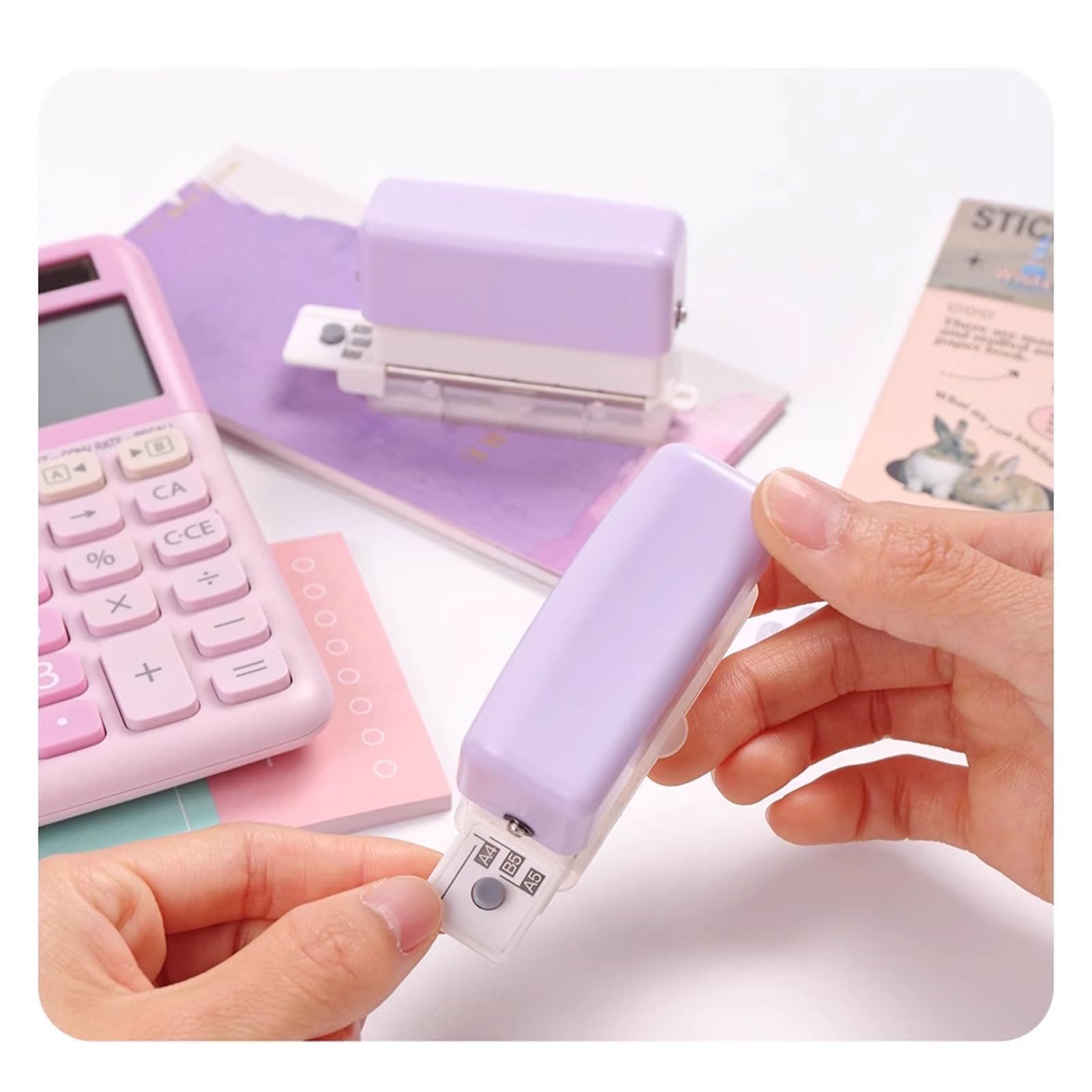 6 Hole Punch, Paper Hole Puncher, with 2 Sheet Capacity Portable Loose Leaf Easily Pierces Through 2 Sheets of Paper At Once Ideal for A5 20 Hole B5 26 Hole A4 30 Hole Binders - Image 3