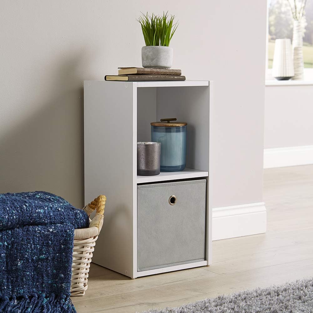 Home Source Storage Cube 2 Tier Shelf Bookcase Wooden Display Unit