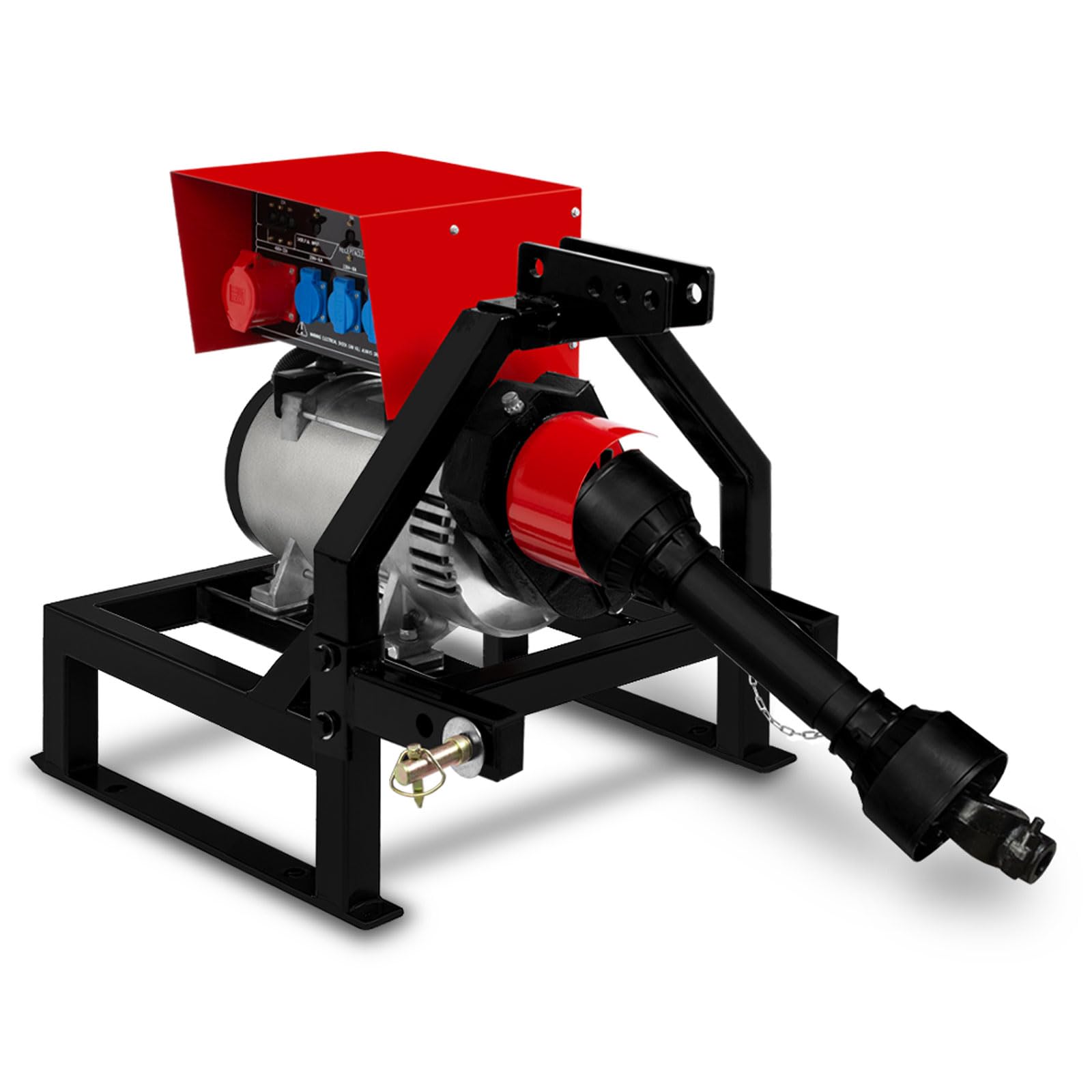 EBERTH Zapfwellengenerator 18,75 kVA, Notstromaggregat AVR, 3x230V / 1x400V IP44, Zapfwelle 1-3/8" 6 Zähne, 3-Punkt Aufhängung, Generator für Landwirtschaft, 25 PS empfohlene Zapfwellenleistung