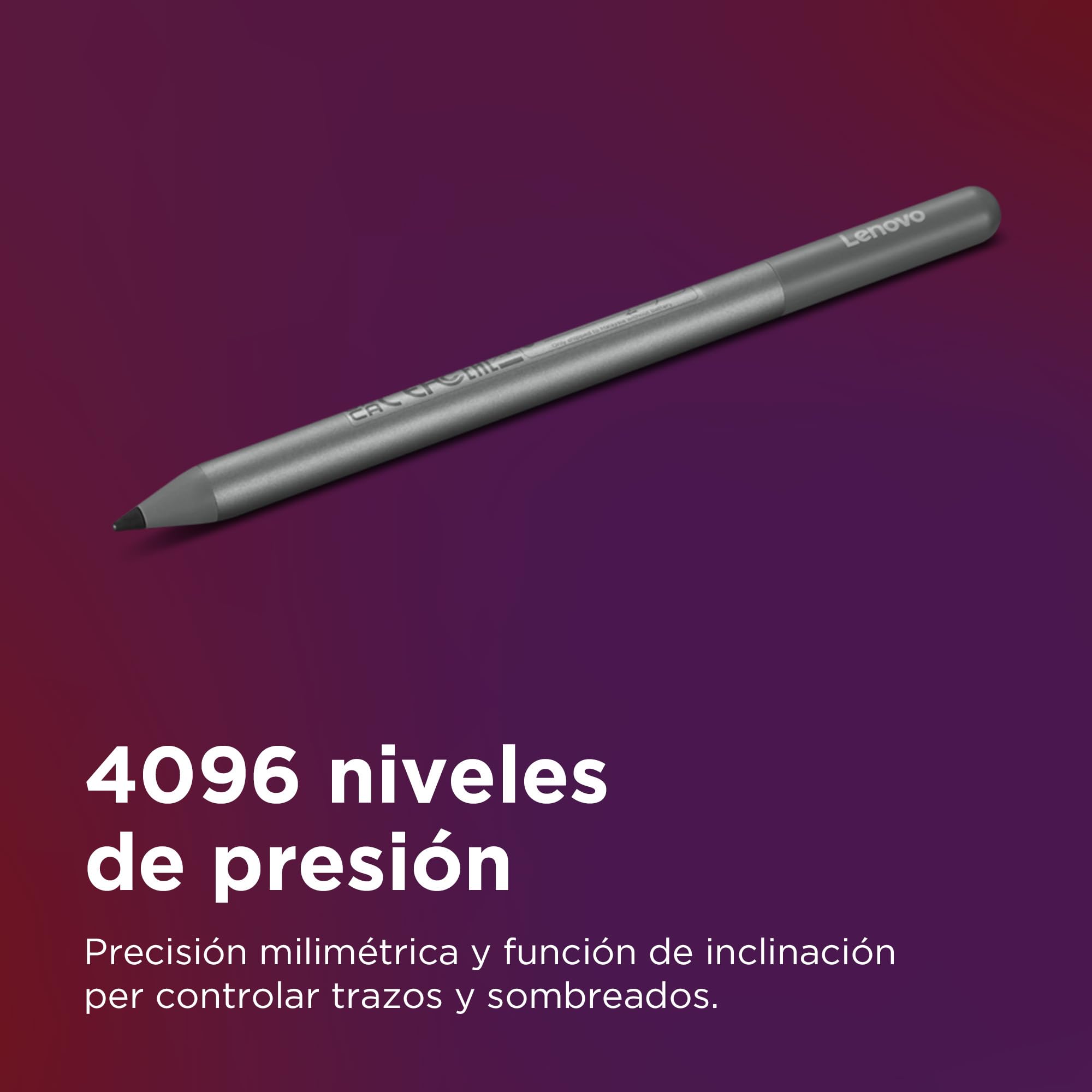 Lenovo USI Pen 2 Magnetic, Lápiz Digital para Chrome OS, Sensibilidad a la Presión de 4096 Niveles, Escritura Natural y Acoplamiento Magnético – Gris