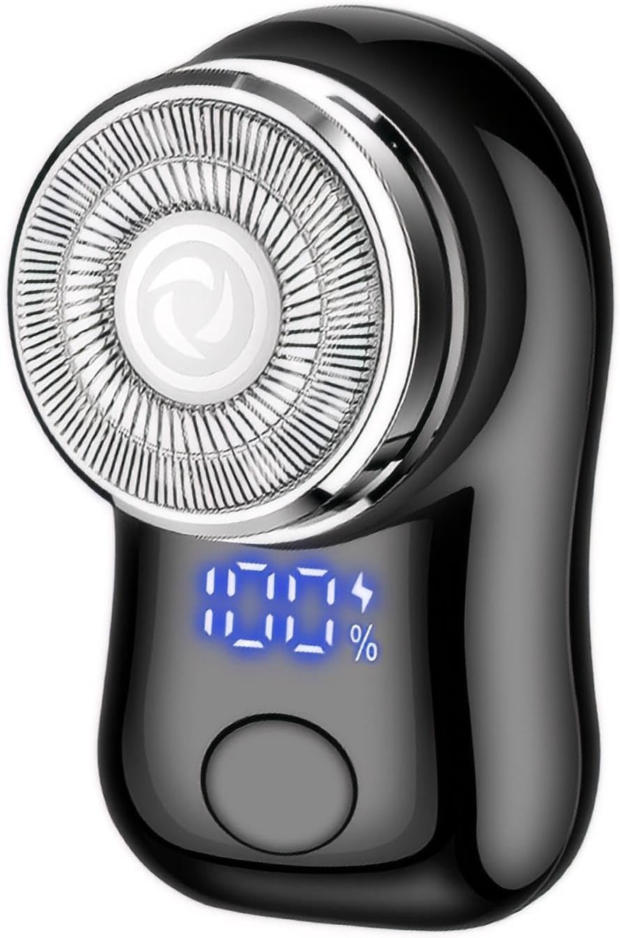 Mini Electric Shaver, Portable Powerful Storm Razor for Men Women, USB C Rechargeable, Battery Power Display