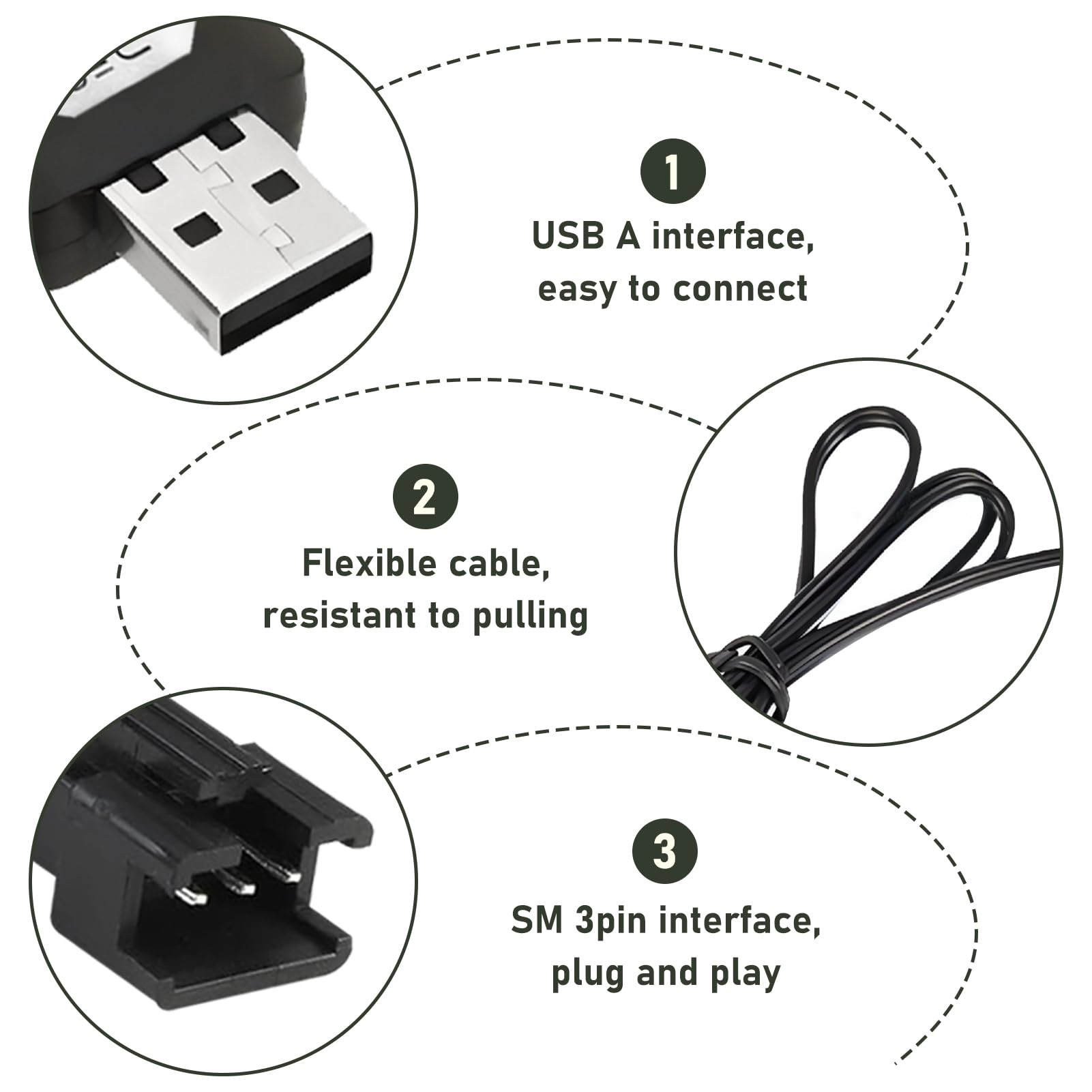 7.4V USB Charger Cable with SM-3P Plug, Charger for LiPo, USB Charging Cable for RC Cars RC Planes RC Tanks RC Boats Drones Quads and Airsoft Toys, 43cm Length, Fast Charging, Universal Compatibility - Image 3