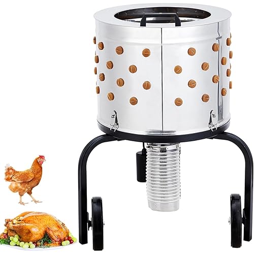 GarveeLife Chicken Plucker Machine, 20 in Stainless Steel Poultry Plucker with 106 Soft Fingers, GFCI Safe Waterproof Design Plucker Machine for Farms, Restaurants, Home