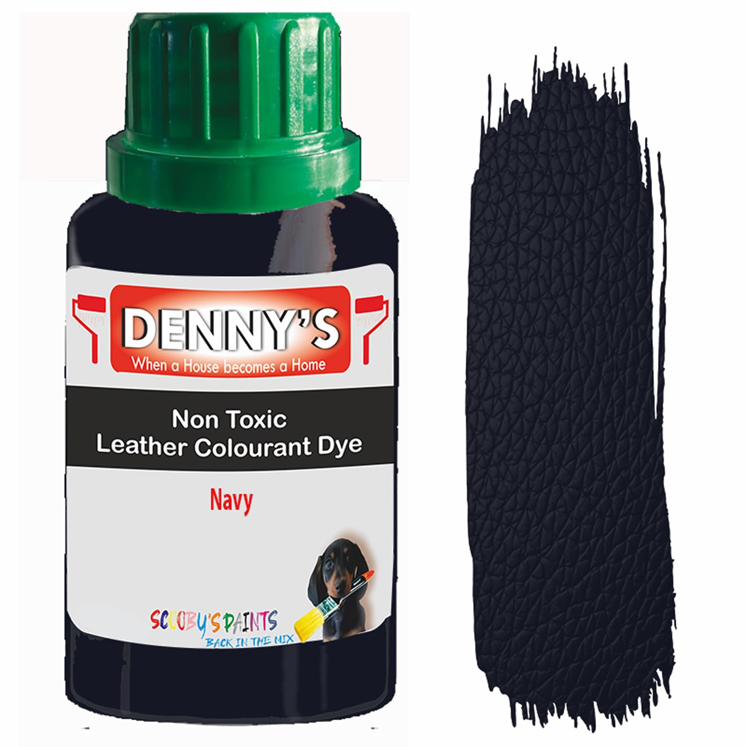 All in One Leather Colourant Self Seal Leather Dye Repair Paint for Furniture, Sofas, Car Seats (Navy, 100ml Bottle)
