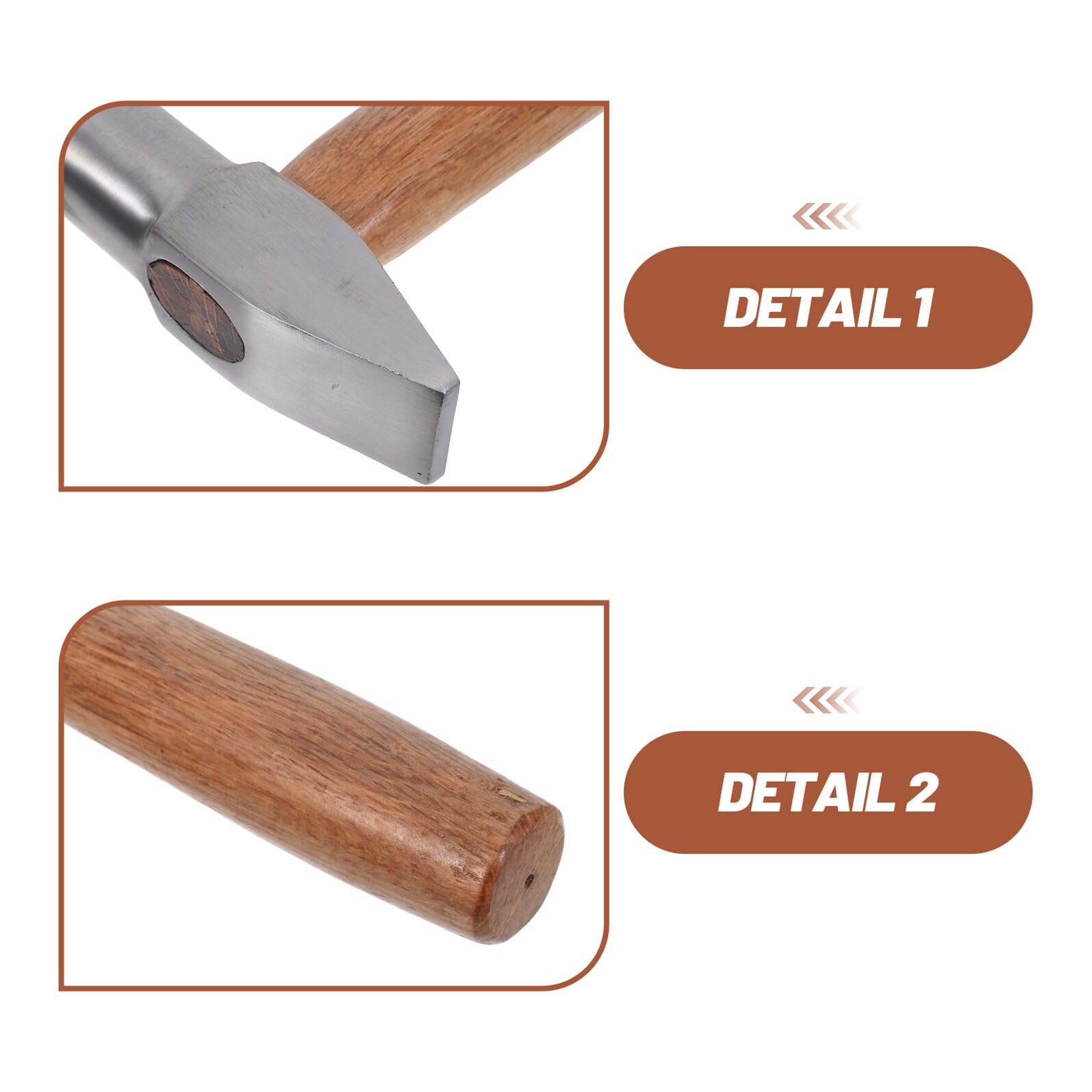 Mini Martello a Becco D’Anatra con Manico in Legno Martello Corto Portatile per Creazione e Riparazione Gioielli Attrezzo Antiscivolo per Falegnameria Artigianato e Campeggio