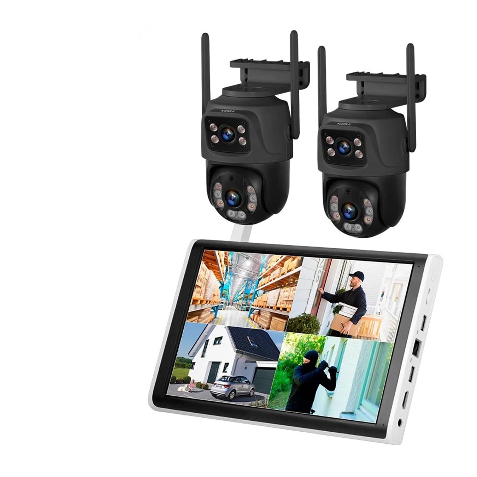 Kit sans Fil Double caméra 8 canaux avec écran 6MP(2T,Purple)