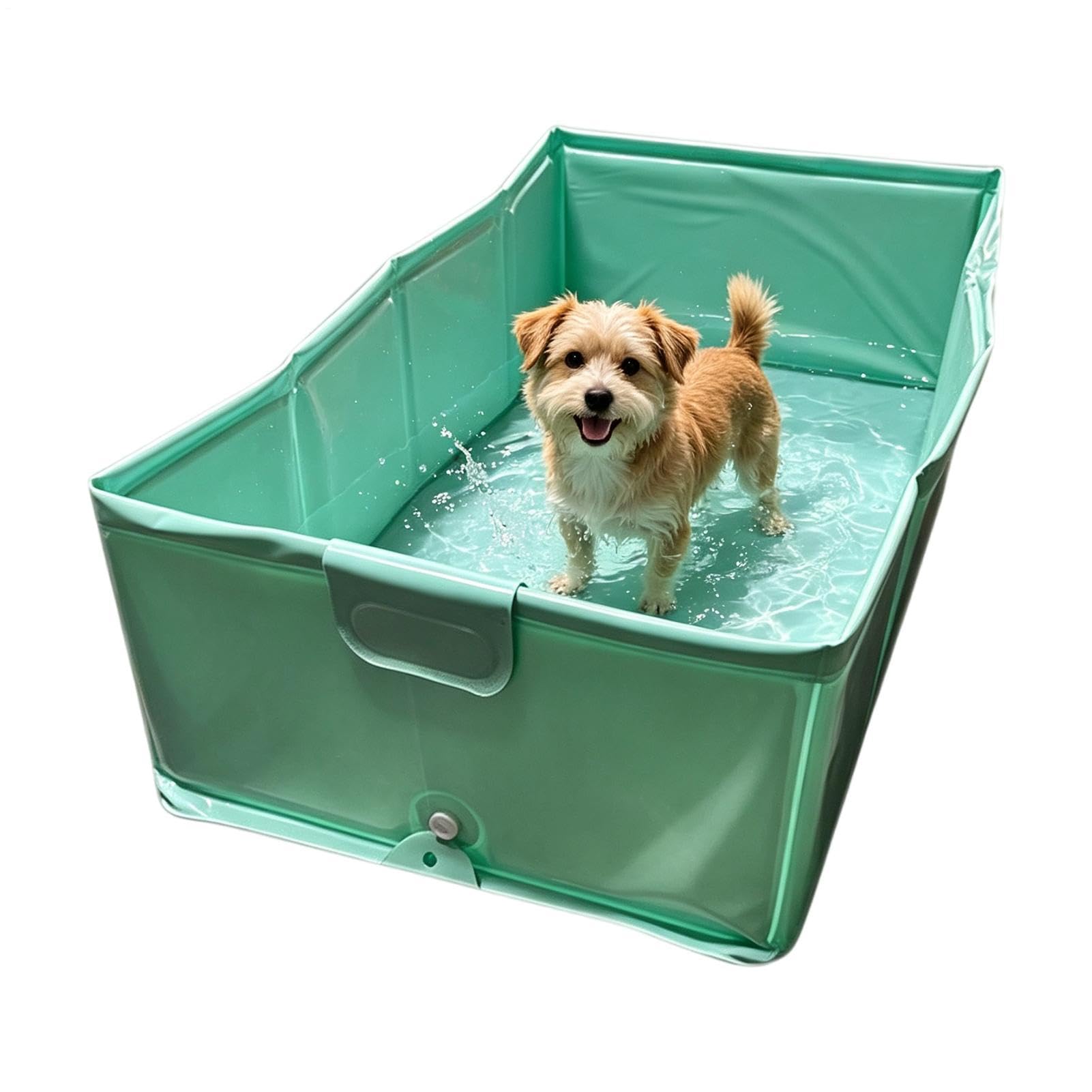 Pet Swimming Pool - 80x40cm PVC | Non Inflatable Foldable Dog Bath Tub | Portable Cat Puppy Water Pool | Pet Bath Basin for Outdoor Summer Cooling Travel Garden Use