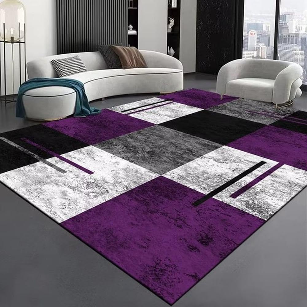 Tapis carré coloré de style moderne en flanelle grand format 180x250 cm