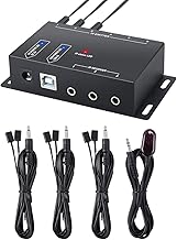 Nicoone IR Remote Repeater, Hidden Infrared System IR System Kit IR System Infrared Remote Control Extender 6 Spotlights and 1 Receiver, EU Plug