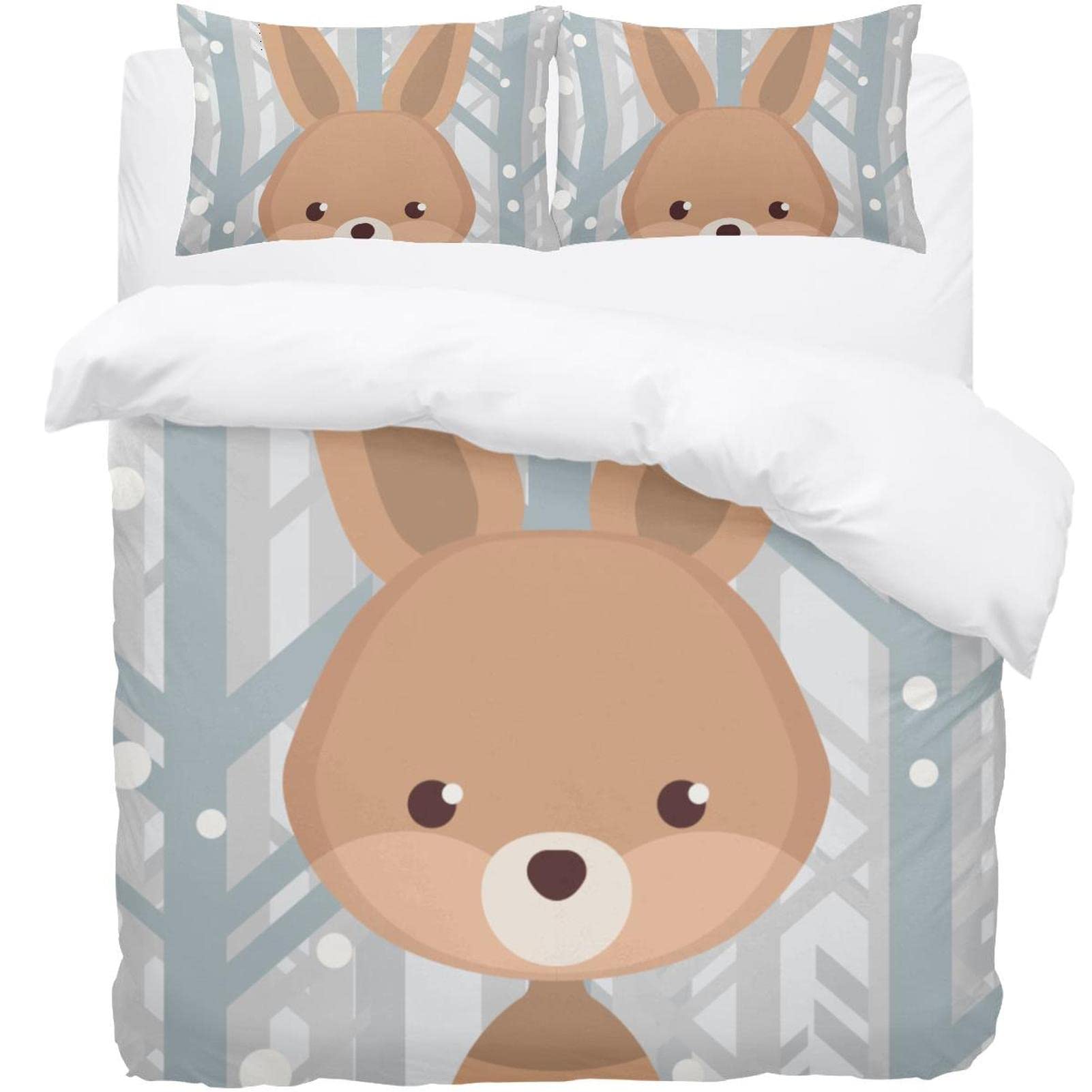 Parure de lit thermique Lovely Bunny Forest housse de couette taies