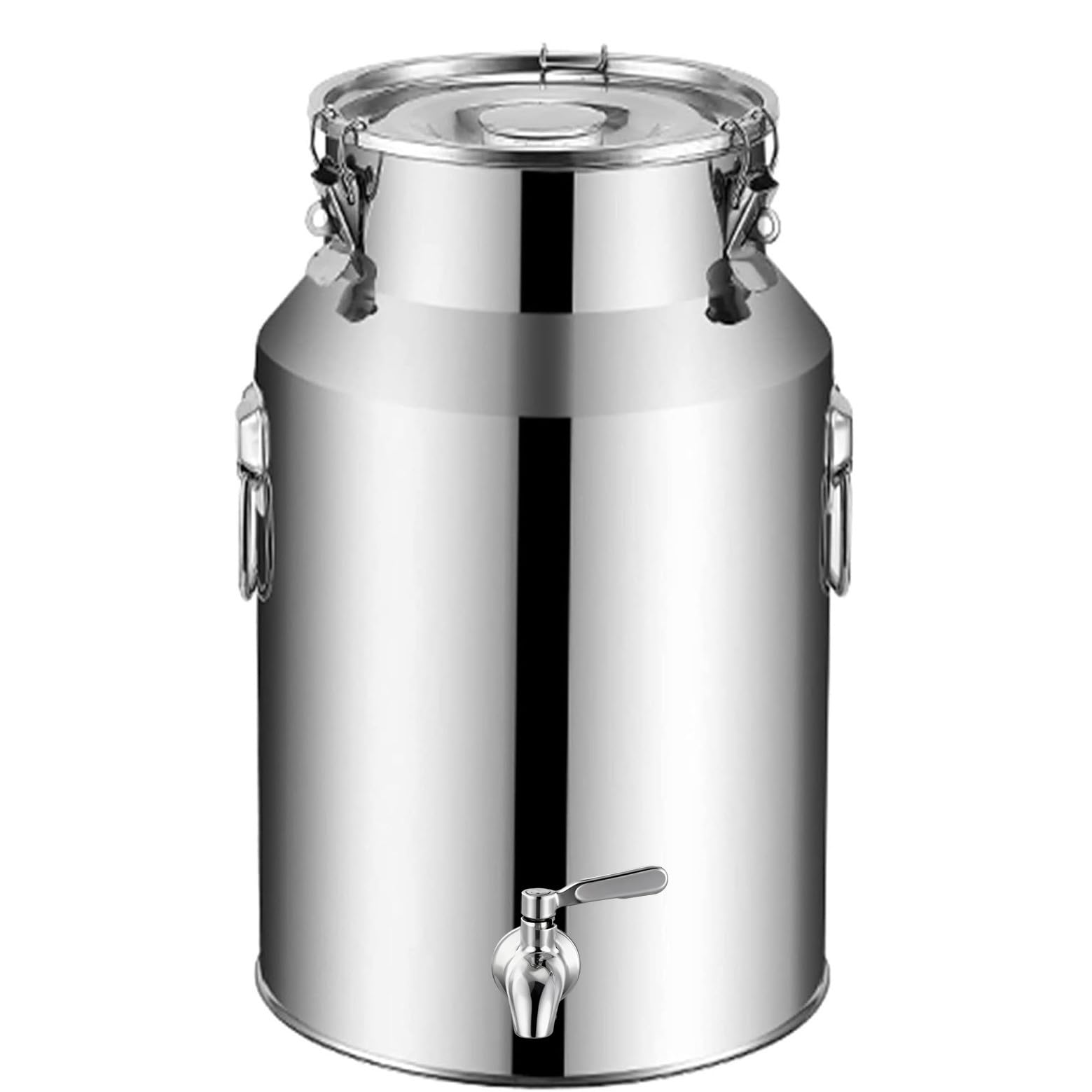 Bidon INOX 20 litres avec Robinet, Bidon A Lait INOX pour Huile Et Aliments pour Stockage(Capacity,18liter)