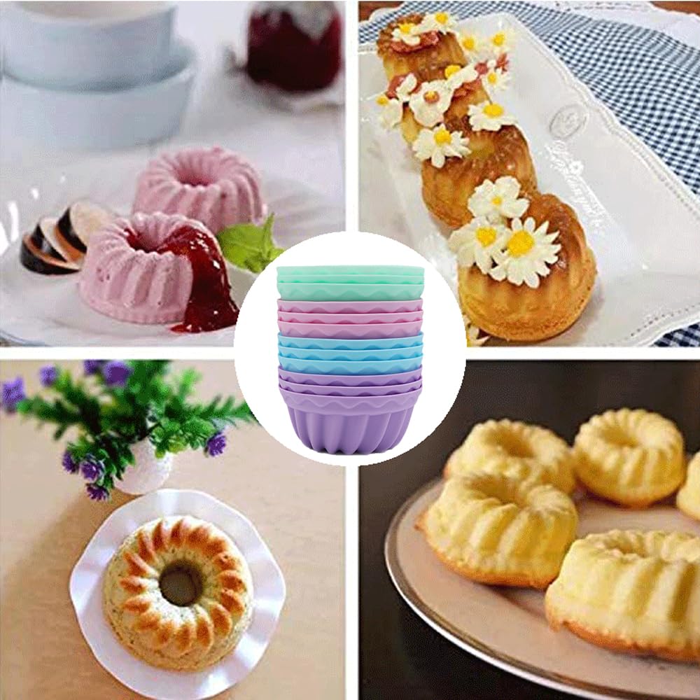 12 x tulbandvorm siliconen mini bakvorm herbruikbare muffinvormpjes voor cake dessert chocolade pudding gelei 12 x tulbandvorm siliconen mini bakvorm herbruikbare muffinvormpjes voor cake dessert chocolade pudding gelei