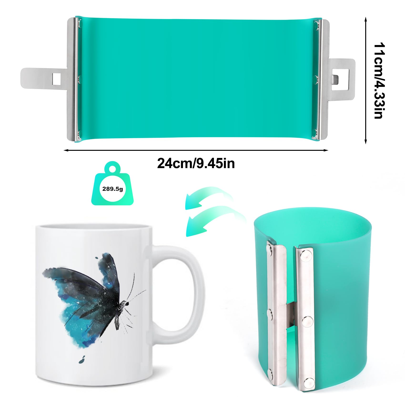 3 Stücke 3D Sublimations Drucker Becher Wrap, Silikon Becher Wraps Klemmen für 11 Unze Becher, Sublimation Rohlinge, Silikon Form Leuchte Becher für 3D Sublimations Becher Druck
